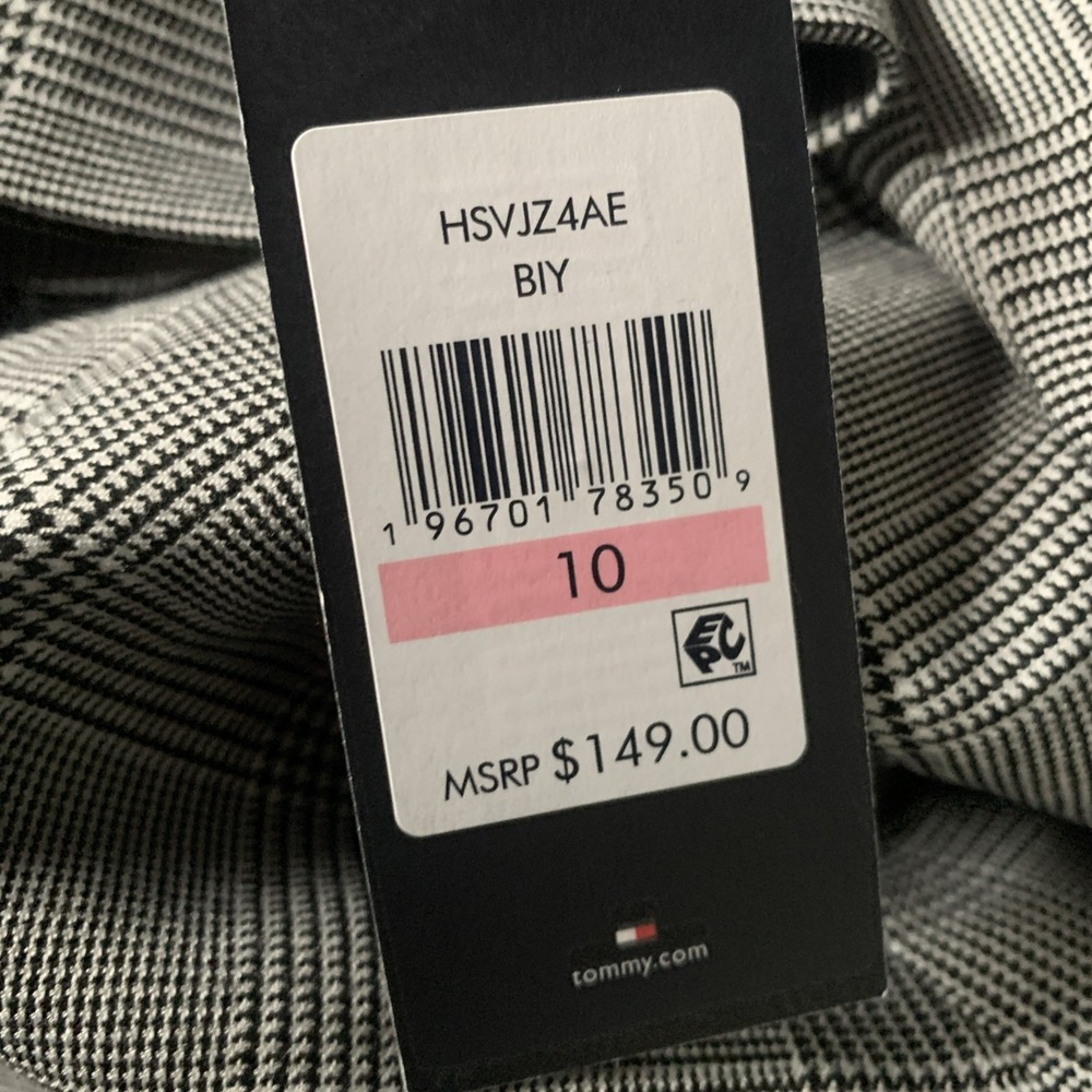 $149 Tommy Hilfiger womens Business Plaid Fitted Single Button Blazer Sz10 - Picture 8 of 8